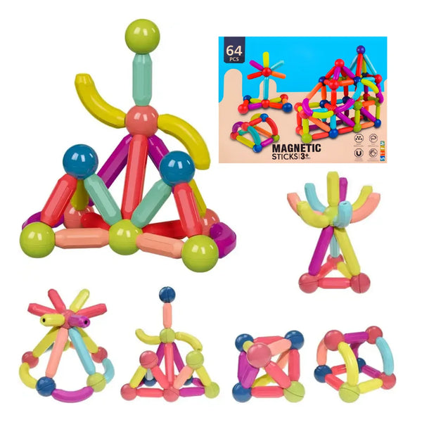 Magnetic Sticks 64Pcs - عصي مغناطيسية 64 قطعة